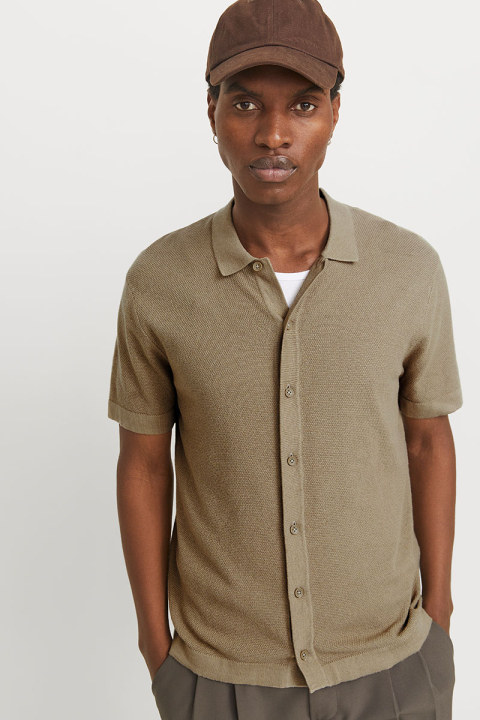 Jack & Jones Emil Knit Structure Shirt SS Coriander