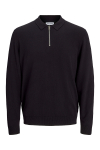 Jack & Jones Emil Knit Polo Half Zip LS Black