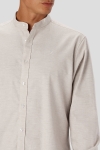 Clean Cut Copenhagen Oxford Mao Stretch L/S Sand Melange