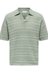 ONLY & SONS Grayson SS Chocket Knit Polo Wrought Iron