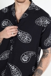 Jack & Jones Jeff Abstract Print Resort Shirt SS Black