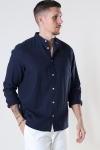 Allan China Linen Shirt Insignia Blue