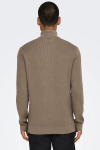 ONLY & SONS Phil Cotton Half Zip Knit Desert Taupe