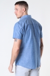 Selected SLHSLIMNEW-LINEN SHIRT SS CLASSIC W Medium Blue Denim