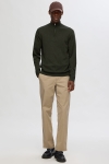 Selected Tray LS Merino Knit Half Zip Forest Night