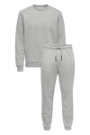 ONLY & SONS CERES PANT & CREW SET Light Grey Melange