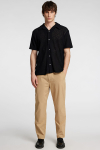 Selected Bane Relax Fit Jacqaurd Shirt SS Black