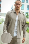 Selected Relax Plisse LS Shirt Greige