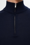 Selected Tray LS Merino Knit Half Zip Navy Blazer