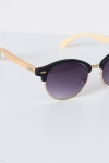 Fashion Round Club Brown Havana Rubber okulary słoneczne Bamboo