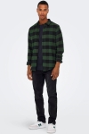 ONLY & SONS Gudmund LS Checked Shirt Forest Night