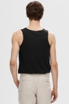 Selected Spencer Rib Tank Top Black