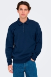 ONLY & SONS Ceres Half Zip Polo Sweat Dress Blues