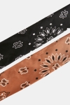 Urban Classics Satin Bandana 2-Pack Black/cognac