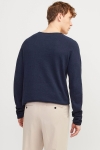 Jack & Jones Linen Knit Crew Neck Navy Blazer