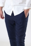 Solid TAIZ LINEN PANTS Insignia Blue