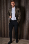 JEFF George Velour Blazer Army