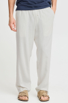 Solid Allan Elsticated Wide Fit Linen Pants White