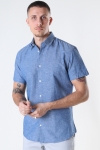 Selected SLHSLIMNEW-LINEN SHIRT SS CLASSIC W Medium Blue Denim