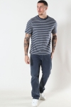 Basic Brand T-shirt Striped Oxford Grey/Heather Blue