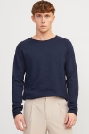 Jack & Jones Linen Knit Crew Neck Navy Blazer