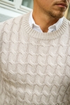 ONLY & SONS Kicker Cable Knit Crew Neck Oatmeal