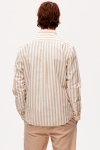 Selected Reg New Linen Shirt LS Kelp Stripe