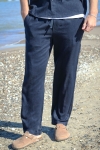 ONLY & SONS Sinus Loose Viscose Linen Pant Dark Navy