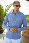 Jack & Jones Summer Linen Shirt LS Faded Denim