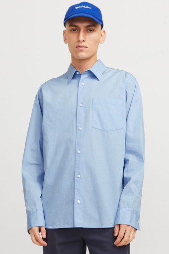 Cody Relaxed Fit Poplin LS Shirt Chambray Blue