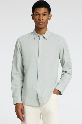 Slim Sun Linen Shirt LS Iceberg Green / White