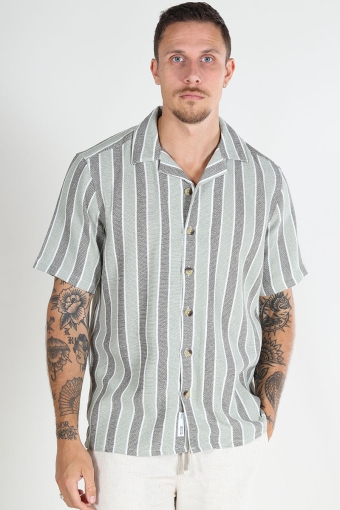 Trev Regular SS Structure Stripe Shirt Tea