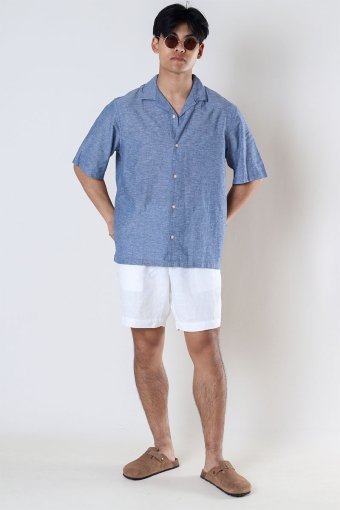 Summer Linen Resort Shirt SS Faded Denim