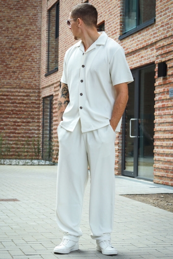 Relax Plisse Trouser Egret