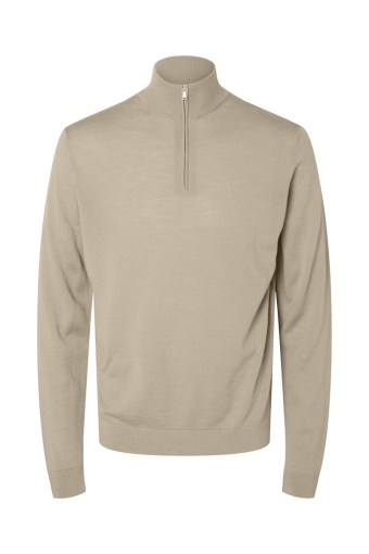 Tray LS Merino Knit Half Zip Kelp