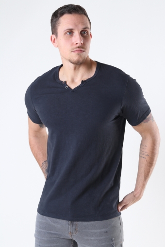 JJESPLIT NECK TEE SS NOOS Black Slim