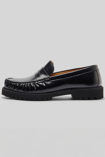 Hugo Leather Penny Loafer Black