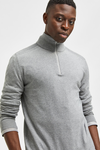 Berg Half Zip Knit Medium Grey Melange