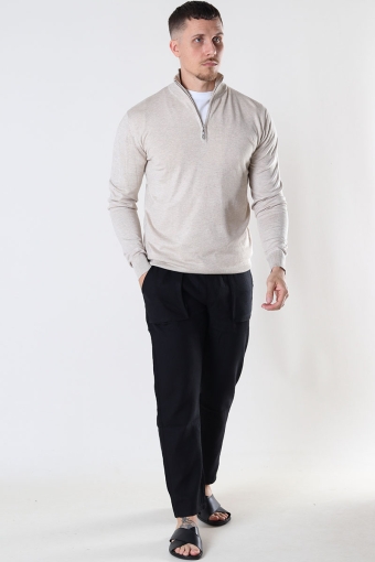 FRANKIE HALF ZIP KNIT Beige