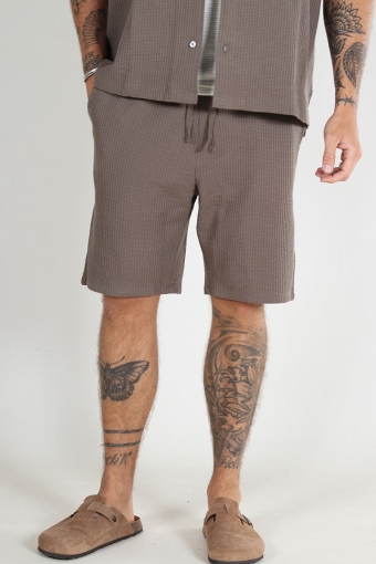 Loose Casper Waffle Shorts Morel