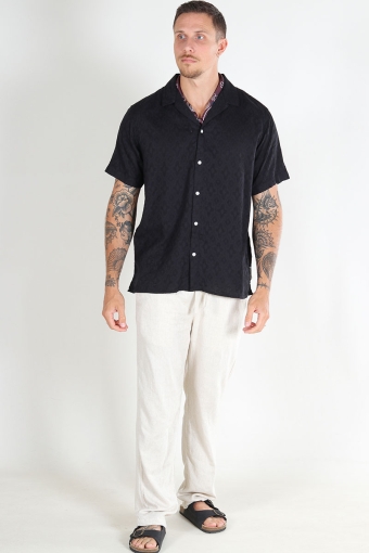 Mina Jacquard Resort Shirt SS Black