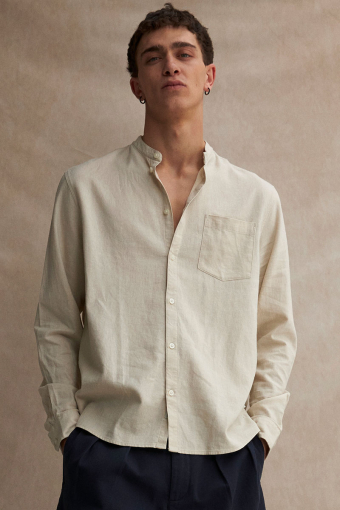 Allan China Linen Shirt Oatmeal