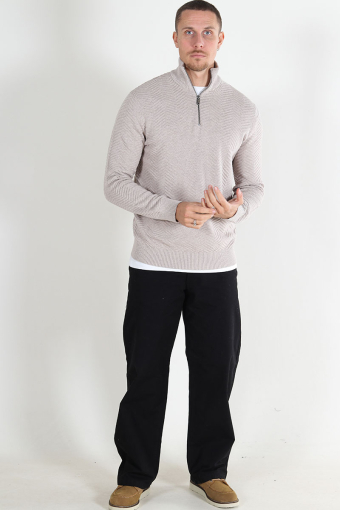 Mace Regular Half Zip Knit Silver Lining