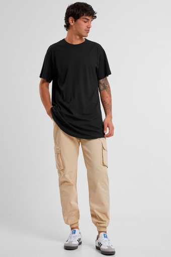 Shaped Long Tee Black