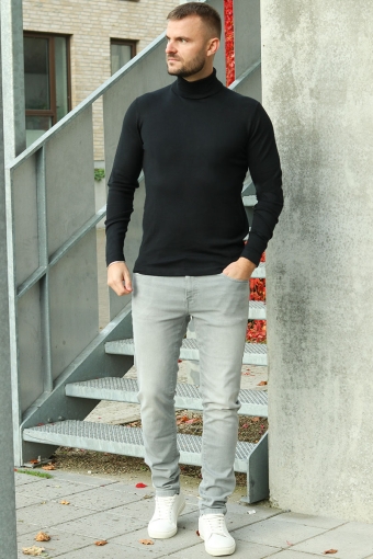 MALCOLM ROLL NECK KNIT Black