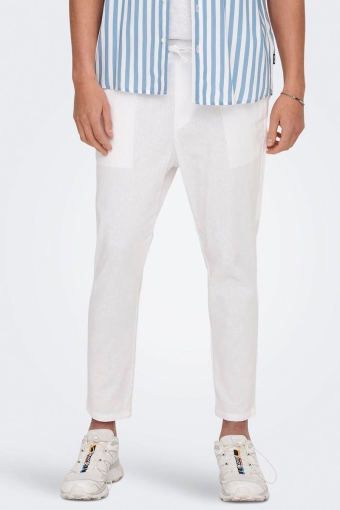 Linus Linen Crop Pants  Bright White
