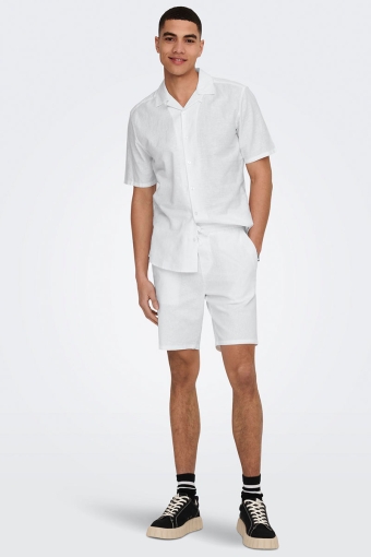 Caiden SS Resort Linen Shirt White