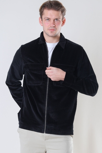 Luis Overshirt LS Zip Cord Black