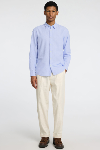 Slim Sun Linen Shirt LS Cashmere Blue / White