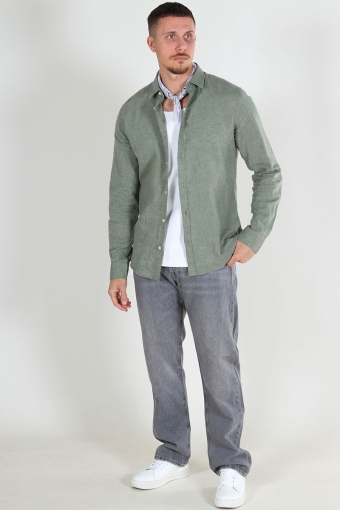 Caiden LS Linen Shirt Swamp